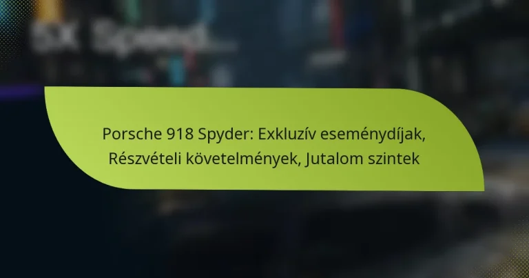 Porsche 918 Spyder: Exkluzív eseménydíjak, Részvételi követelmények, Jutalom szintek